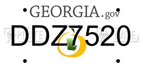 DDZ7520 Georgia License Plate