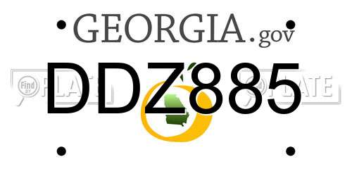 DDZ885 Georgia License Plate
