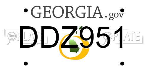 DDZ951 Georgia License Plate