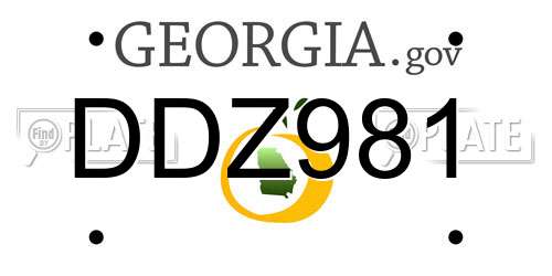 DDZ981 Georgia License Plate