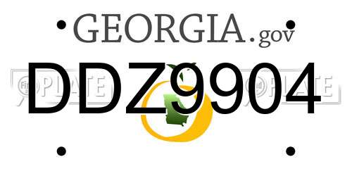 DDZ9904 Georgia License Plate