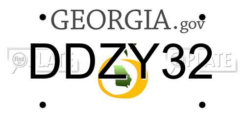 DDZY32 Georgia License Plate
