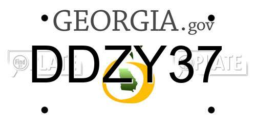 DDZY37 Georgia License Plate