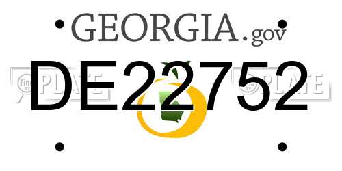 DE22752 Georgia License Plate