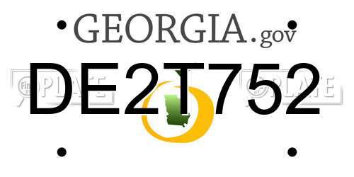DE2T752 Georgia License Plate