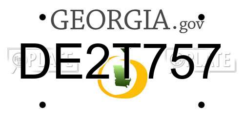 DE2T757 Georgia License Plate