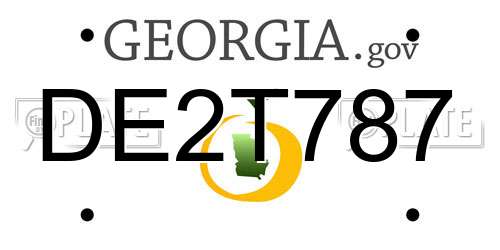 DE2T787 Georgia License Plate