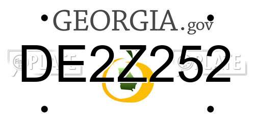 DE2Z252 Georgia License Plate