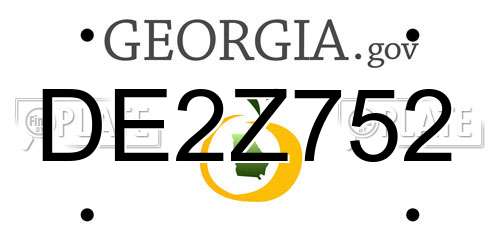 DE2Z752 Georgia License Plate