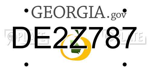 DE2Z787 Georgia License Plate