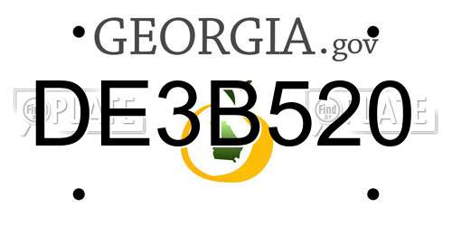 DE3B520 Georgia License Plate
