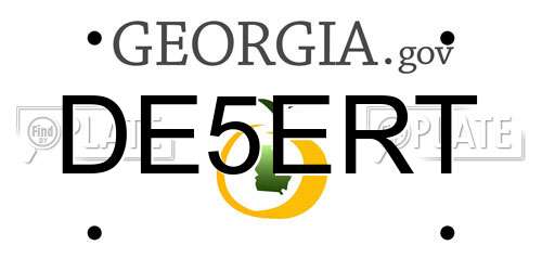 DE5ERT Georgia License Plate
