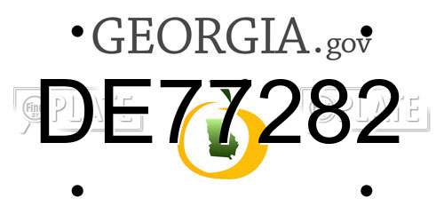 DE77282 Georgia License Plate