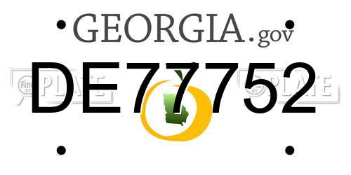 DE77752 Georgia License Plate