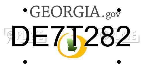 DE7T282 Georgia License Plate