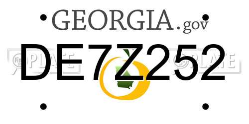 DE7Z252 Georgia License Plate