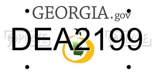 DEA2199 Georgia License Plate