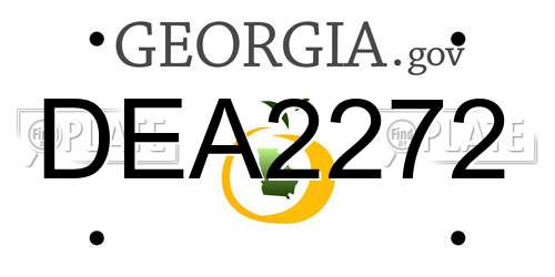 DEA2272 Georgia License Plate