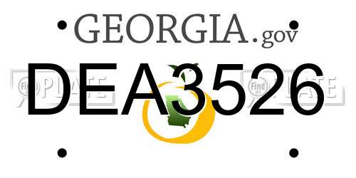 DEA3526 Georgia License Plate