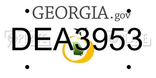 DEA3953 Georgia License Plate