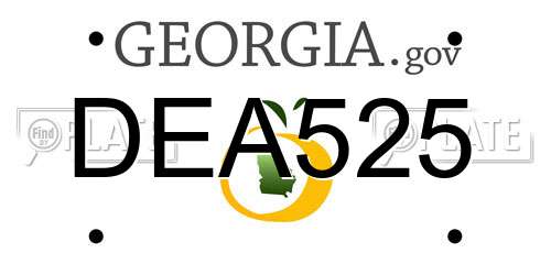 DEA525 Georgia License Plate