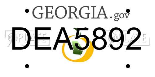 DEA5892 Georgia License Plate