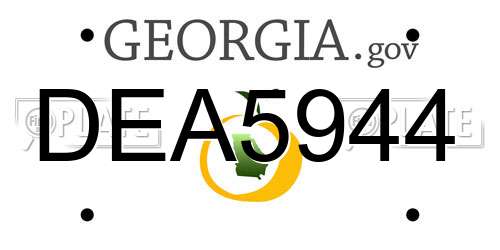 DEA5944 Georgia License Plate