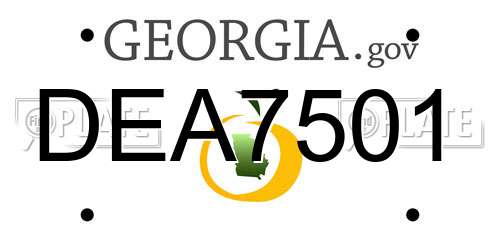 DEA7501 Georgia License Plate