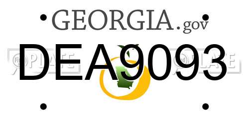 DEA9093 Georgia License Plate