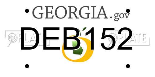 DEB152 Georgia License Plate