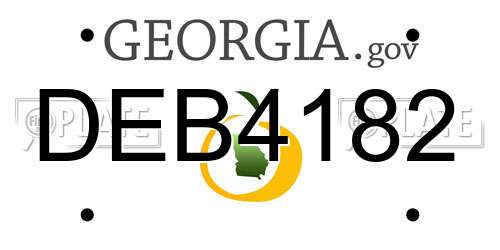 DEB4182 Georgia License Plate