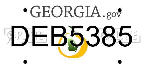 DEB5385 Georgia License Plate