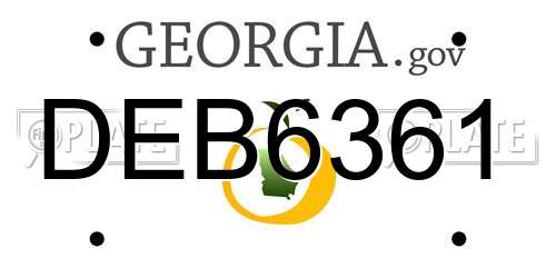 DEB6361 Georgia License Plate