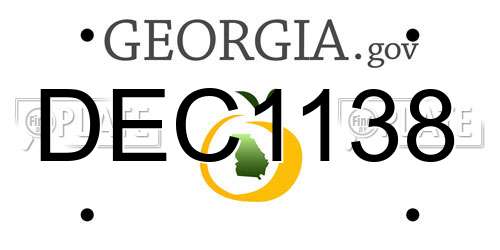DEC1138 Georgia License Plate