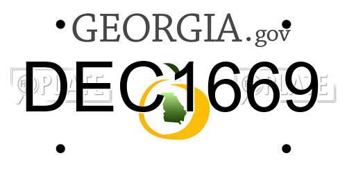 DEC1669 Georgia License Plate