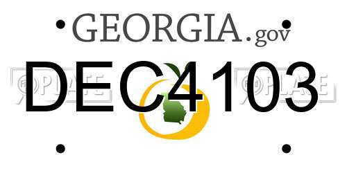 DEC4103 Georgia License Plate