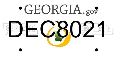 DEC8021 Georgia License Plate