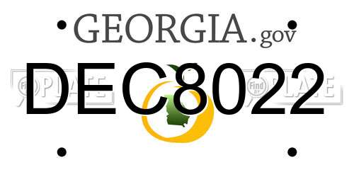 DEC8022 Georgia License Plate