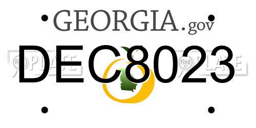 DEC8023 Georgia License Plate