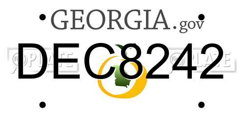 DEC8242 Georgia License Plate