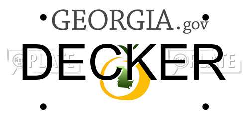 DECKER Georgia License Plate