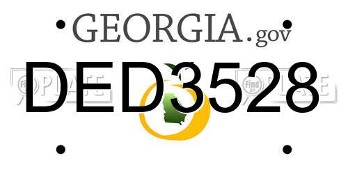 DED3528 Georgia License Plate