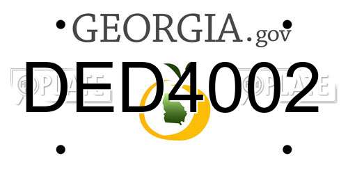 DED4002 Georgia License Plate