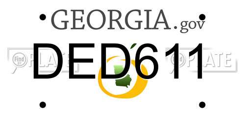 DED611 Georgia License Plate