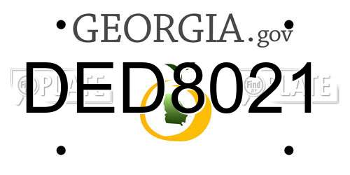 DED8021 Georgia License Plate