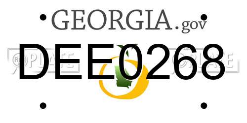 DEE0268 Georgia License Plate