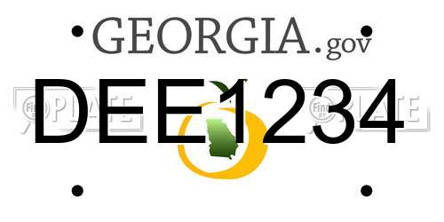 DEE1234 Georgia License Plate