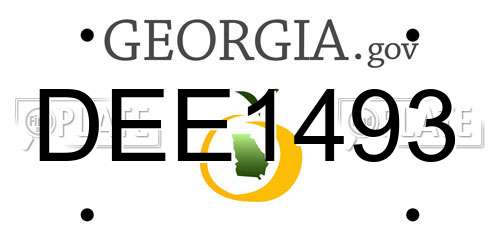 DEE1493 Georgia License Plate