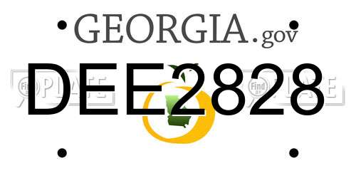DEE2828 Georgia License Plate