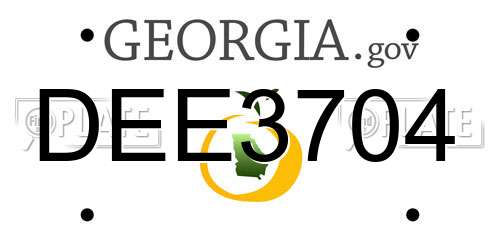 DEE3704 Georgia License Plate